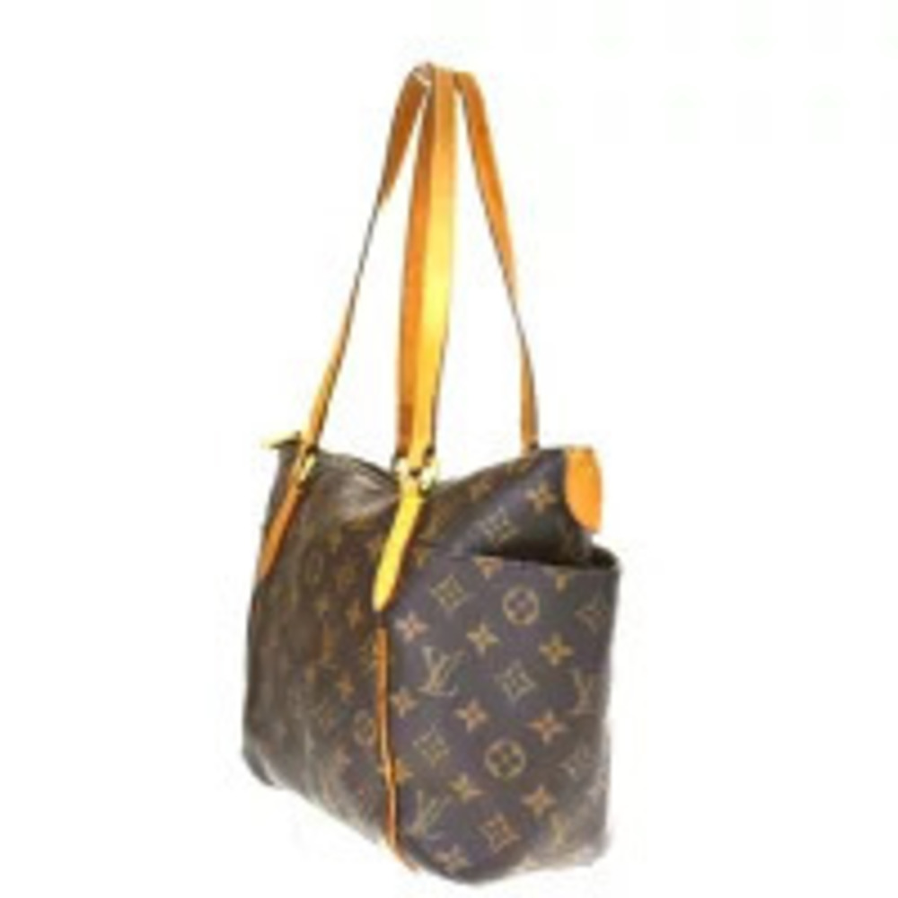 Louis Vuitton Tote Bag Monogram Shoulder Leather Totally Brown